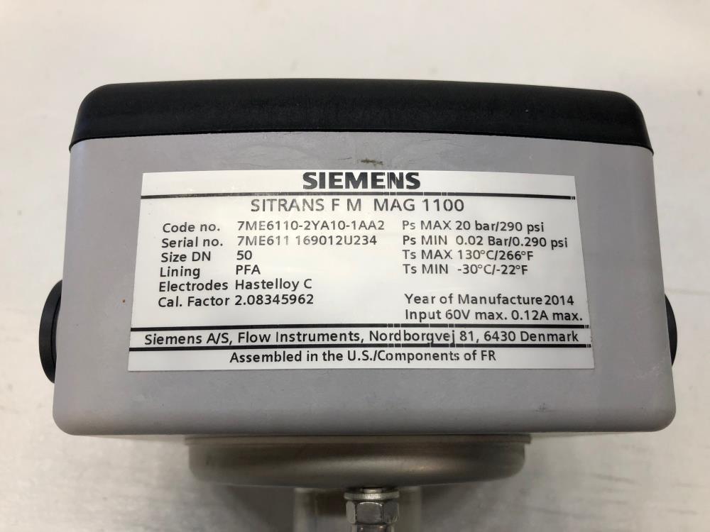 Siemens Sitrans F M MAG 1100 Electromagnetic Flow Sensor 7ME6110-2YA10-1AA2